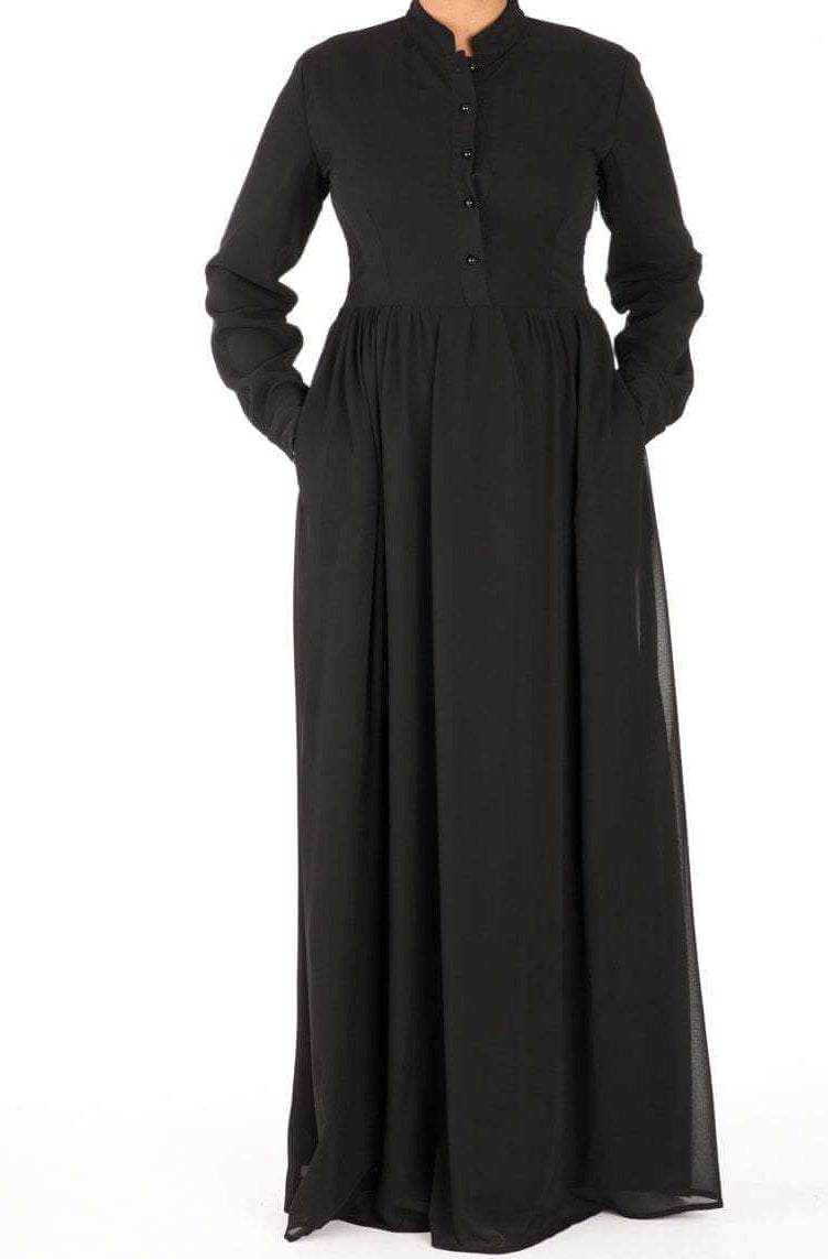 Black Noble button maxi dress Kabayare