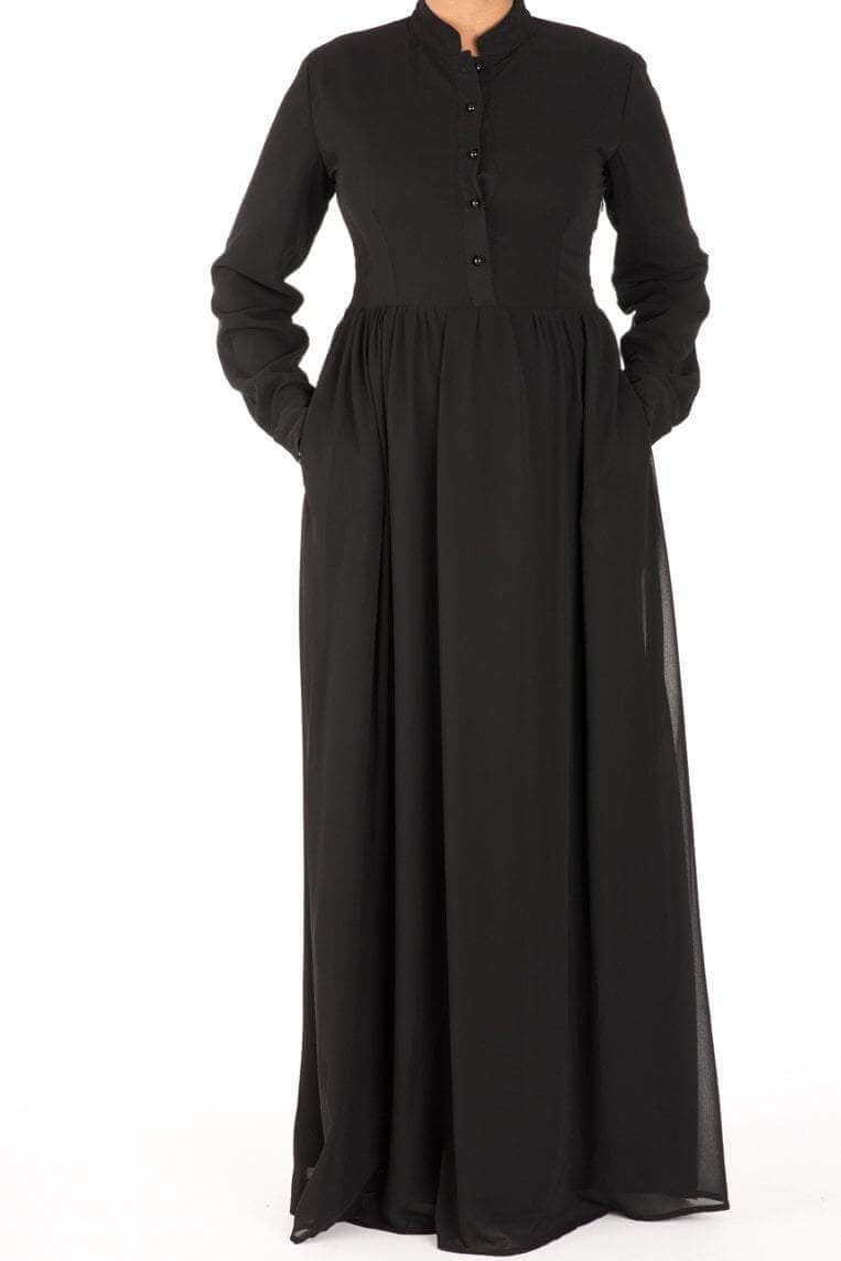 Black Noble button maxi dress Kabayare