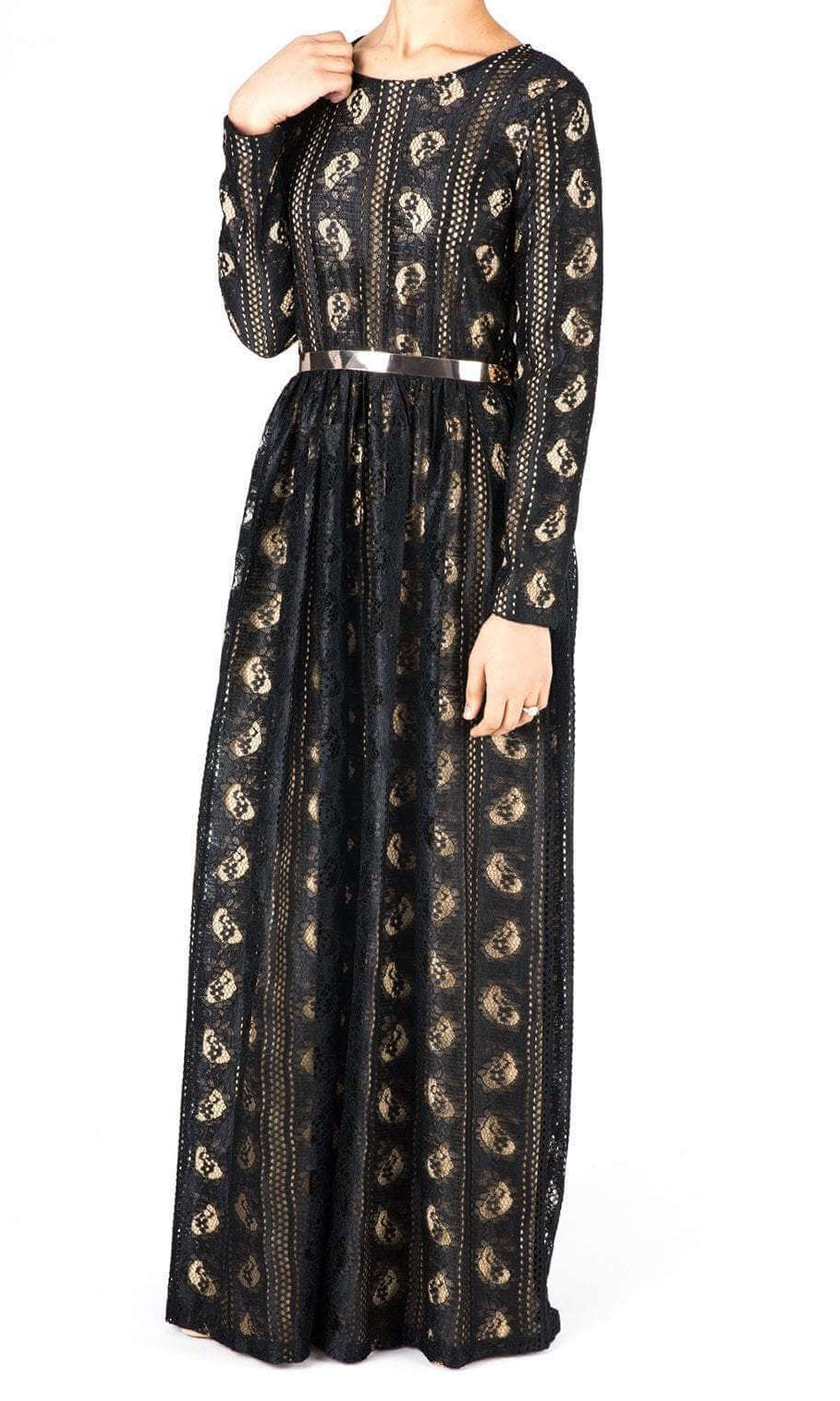 Black Pear Lace Maxi Dress Kabayare