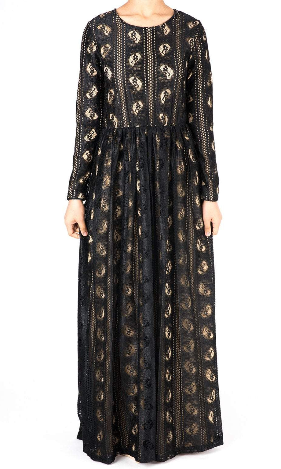 Black Pear Lace Maxi Dress Kabayare