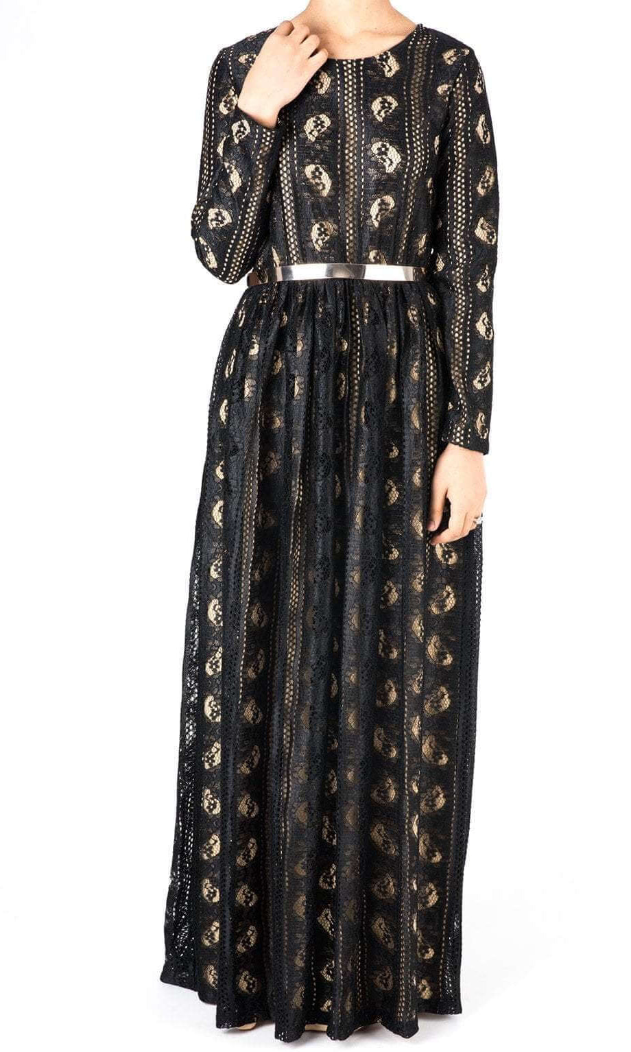 Black Pear Lace Maxi Dress Kabayare