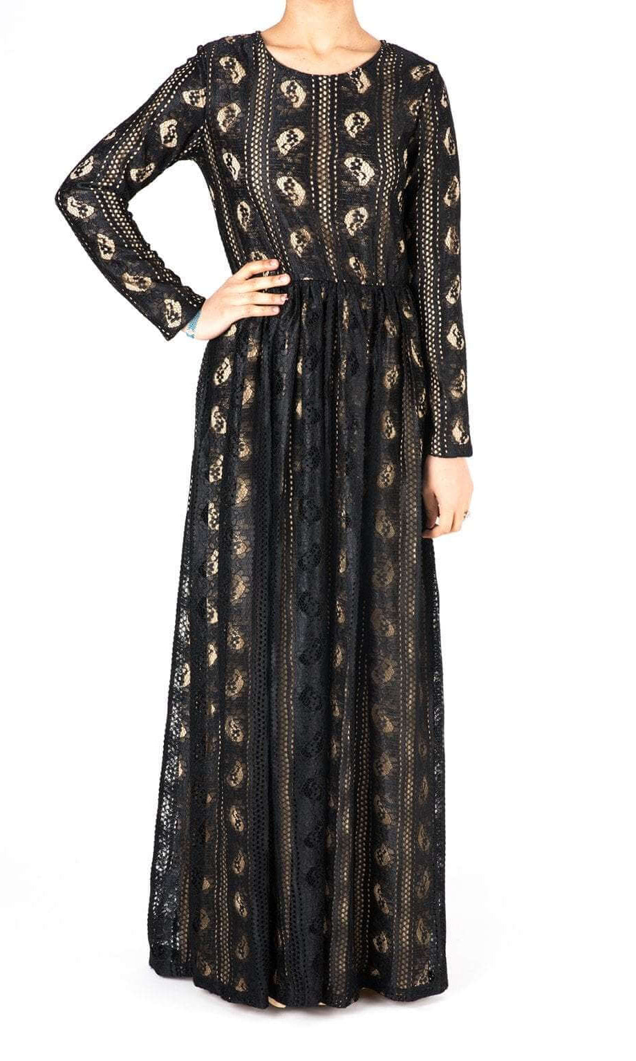 Black Pear Lace Maxi Dress Kabayare
