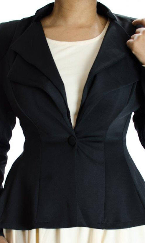 Black Peplum Blazer Kabayare