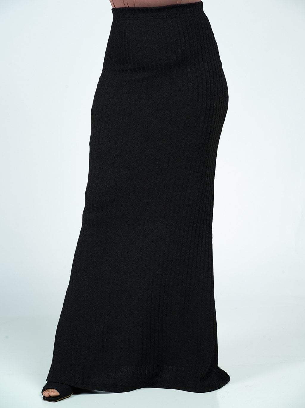 Black Ribbed Sweater Pencil Skirt Kabayare