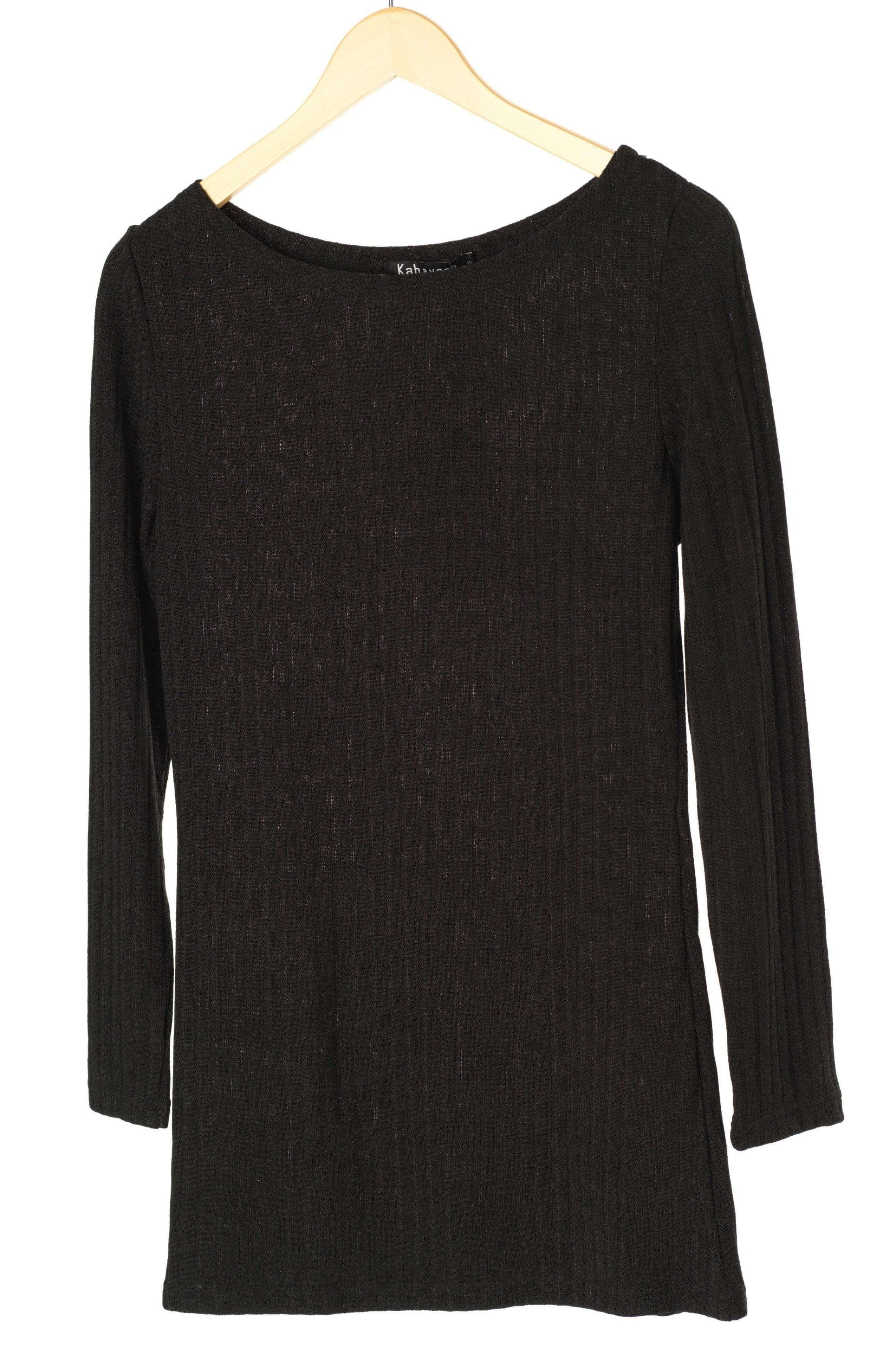 Black Ribbed Sweater Shirt Kabayare