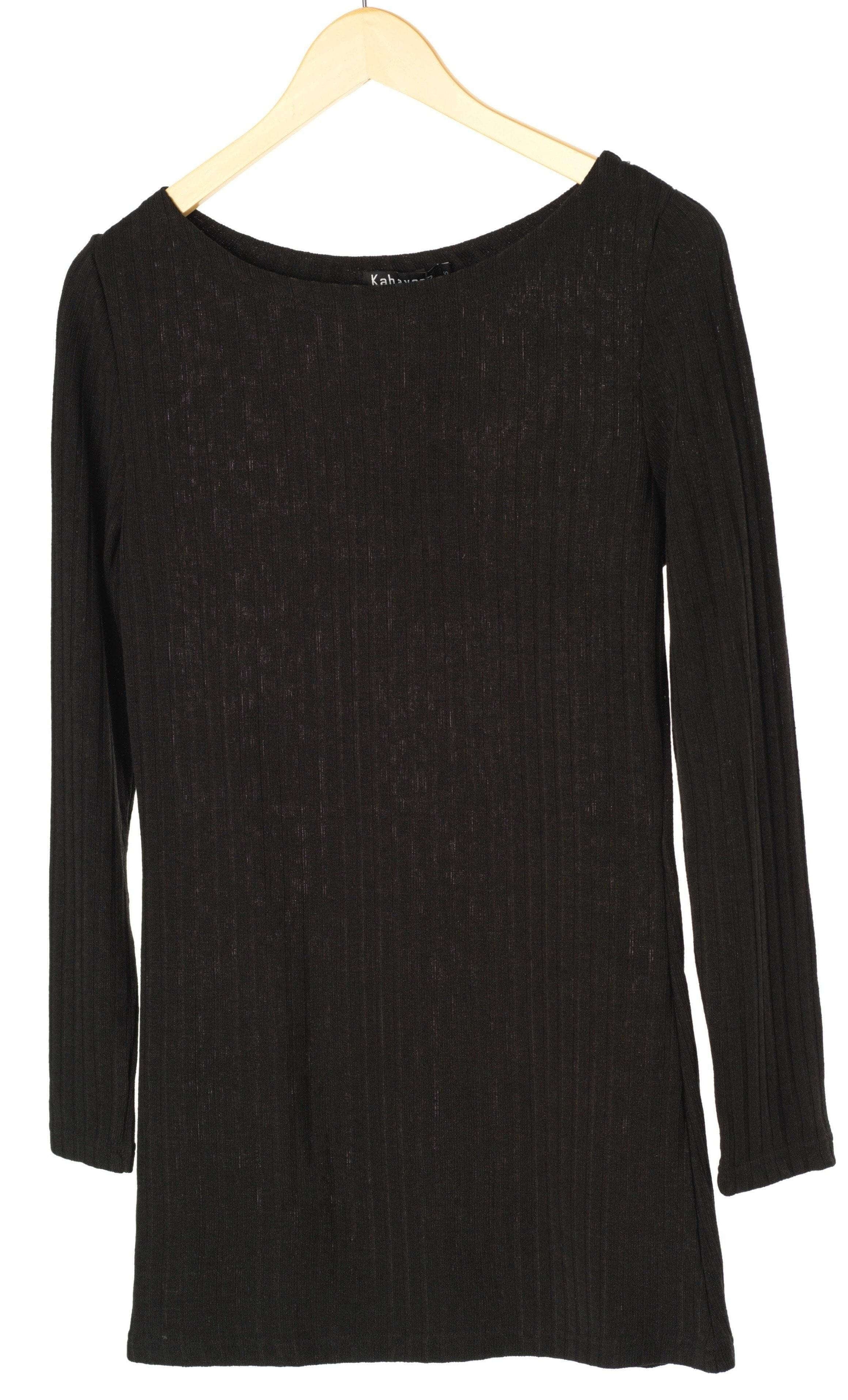 Black Ribbed Sweater Shirt Kabayare