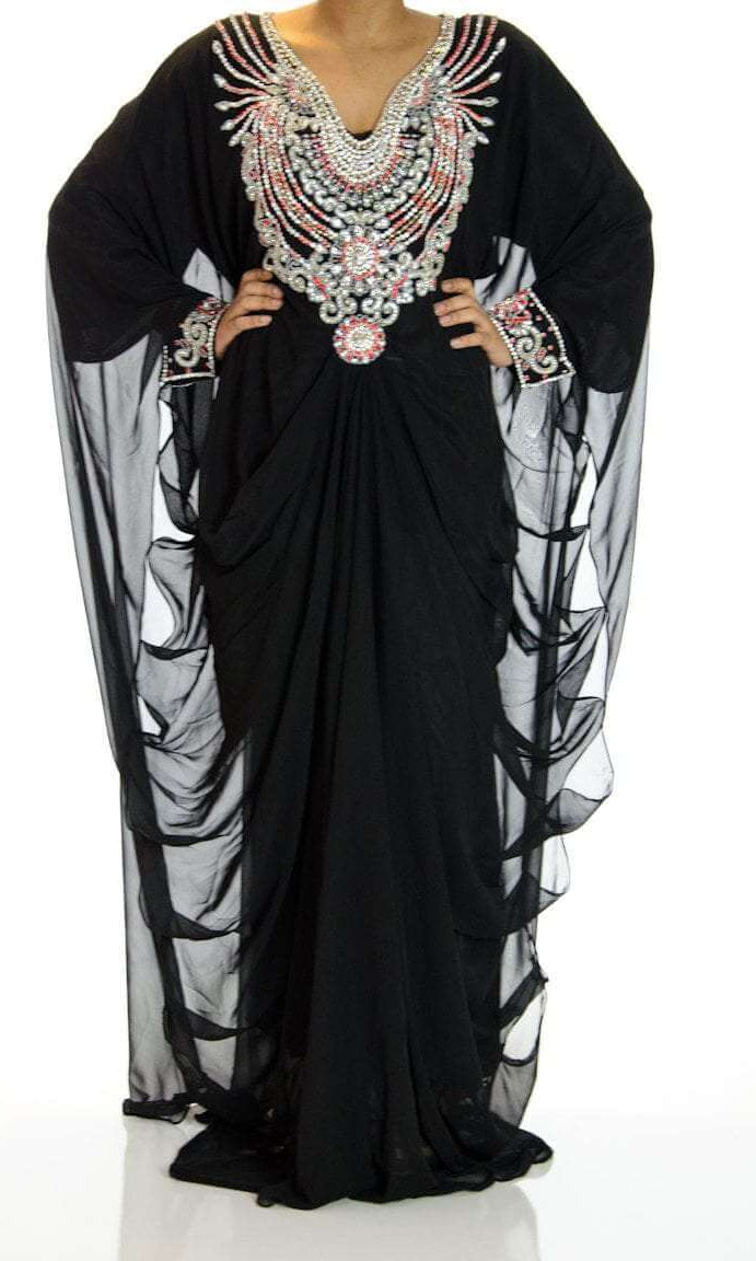 Black rose Swarovski Kaftan Kabayare