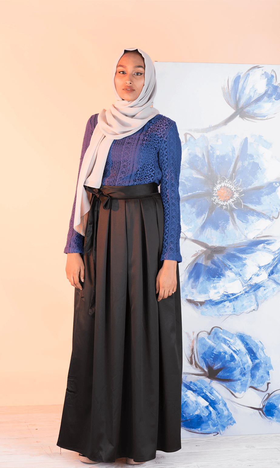 Black Sash Maxi skirt Kabayare