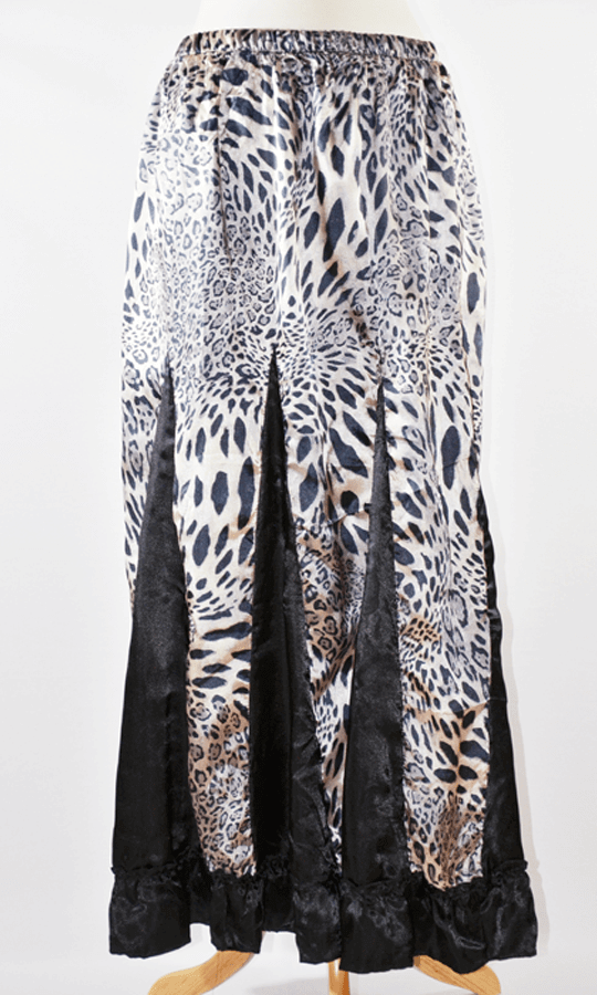 Black Satin leopard prints skirts Kabayare