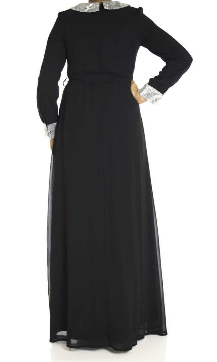Black Sequin Bow maxi dress Kabayare
