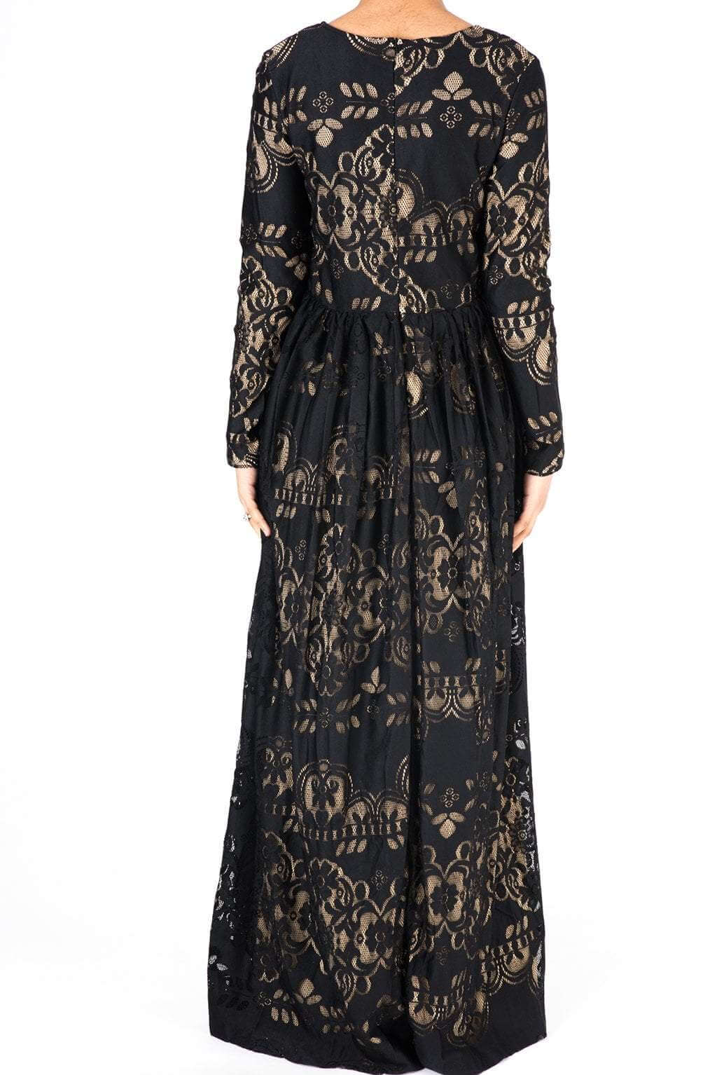 Black Sweetheart Lace Maxi Dress Kabayare