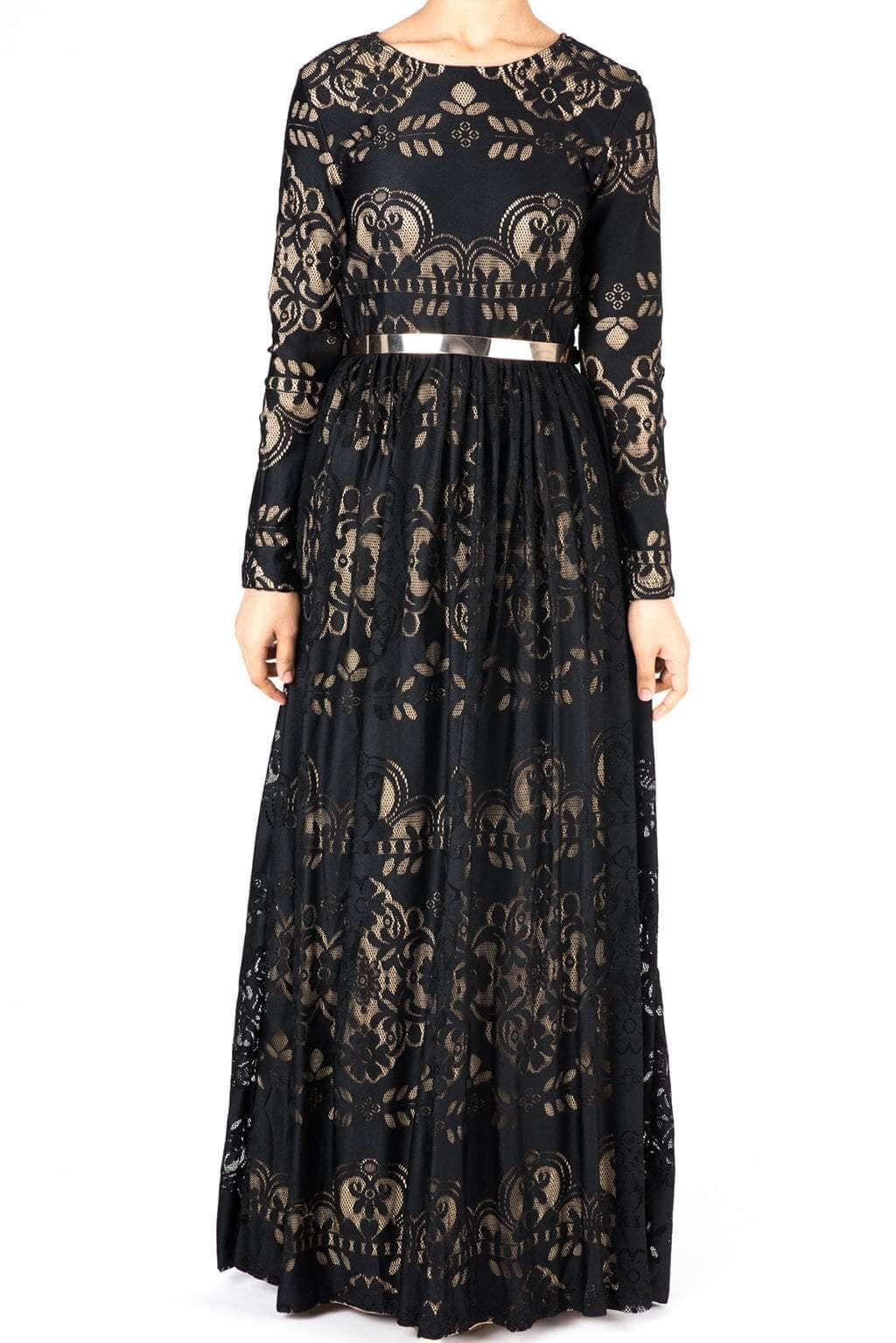 Black Sweetheart Lace Maxi Dress Kabayare