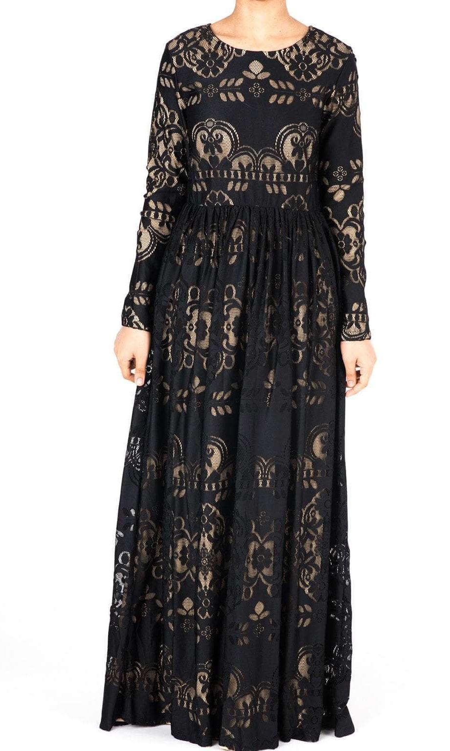 Black Sweetheart Lace Maxi Dress Kabayare