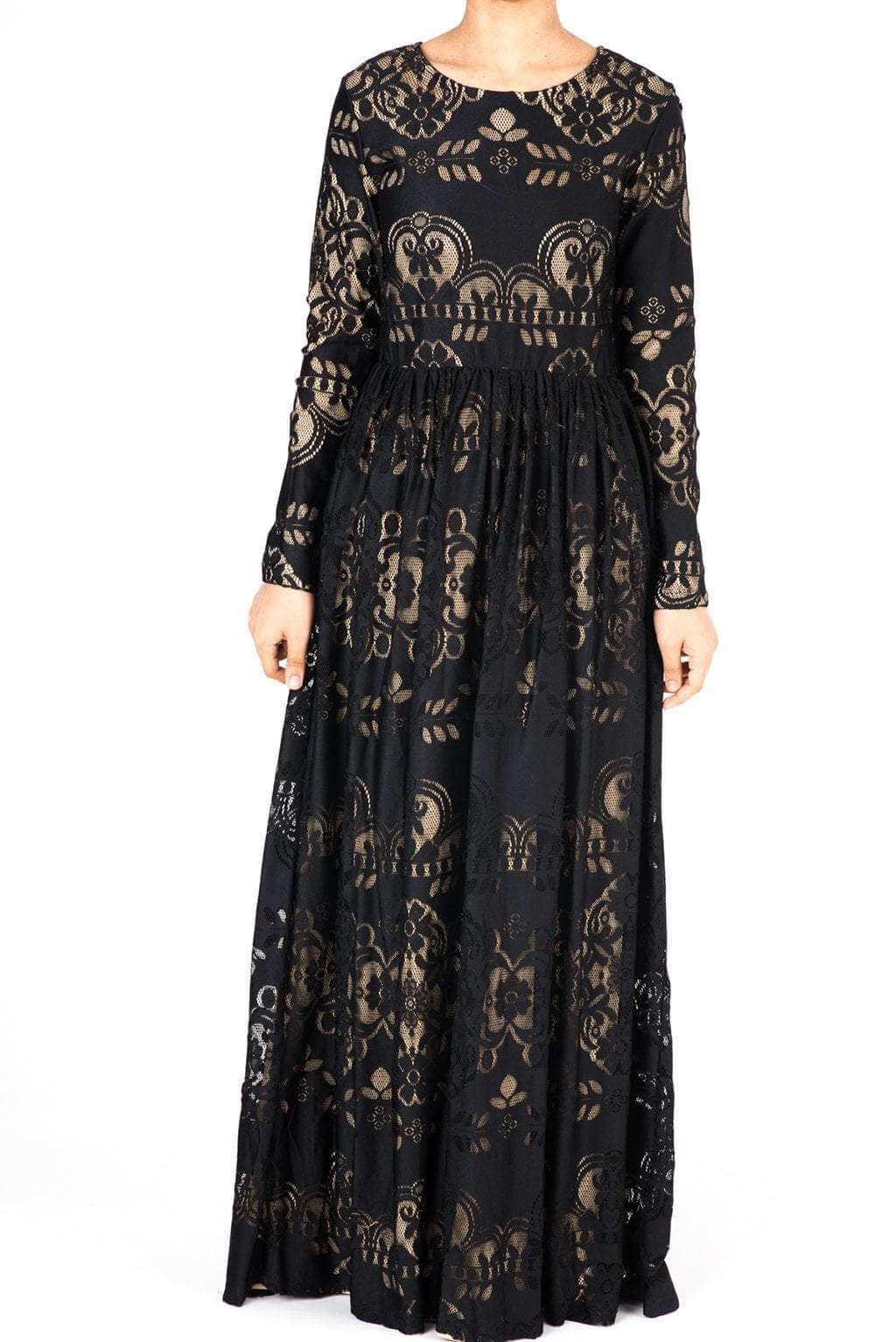Black Sweetheart Lace Maxi Dress Kabayare