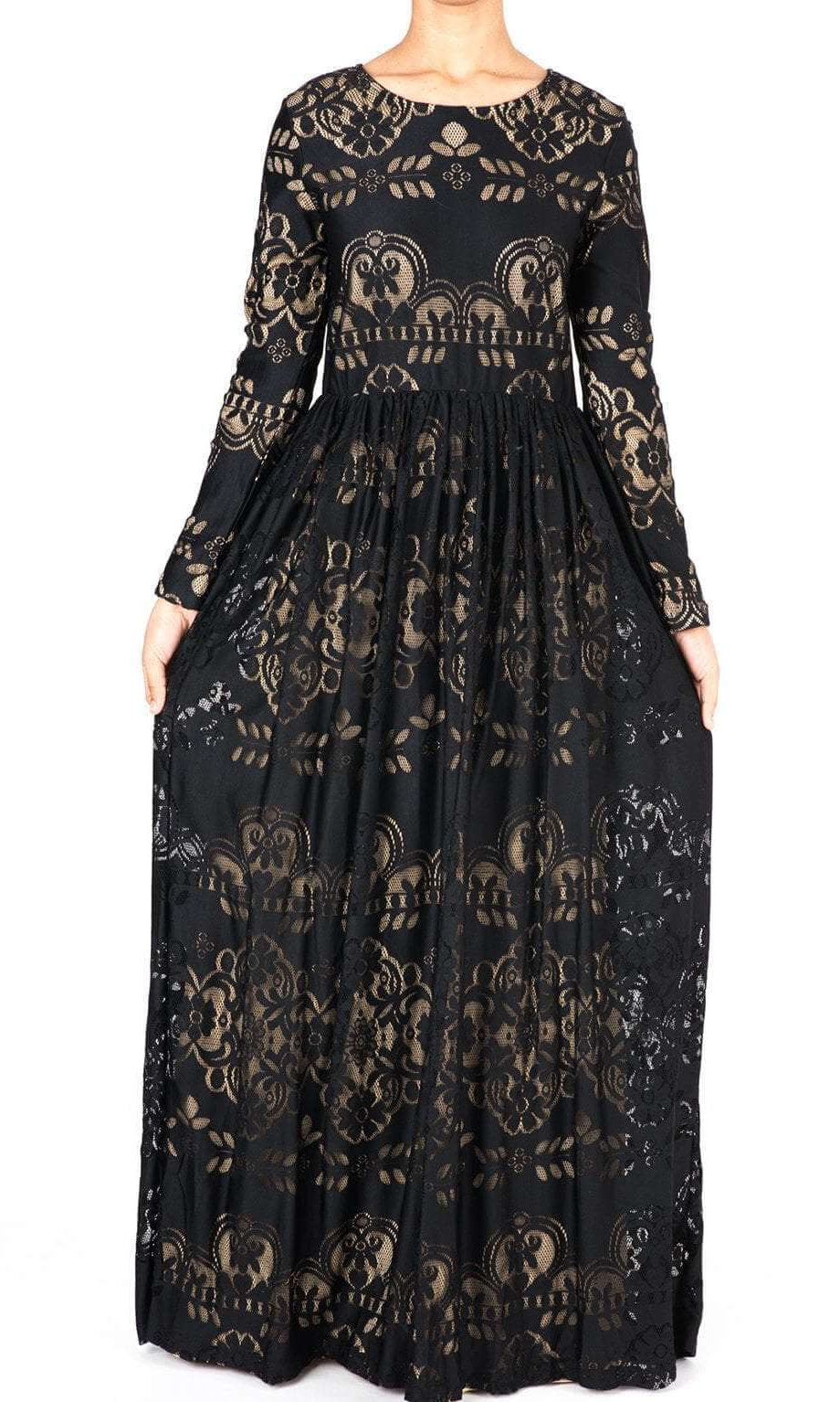 Black Sweetheart Lace Maxi Dress Kabayare