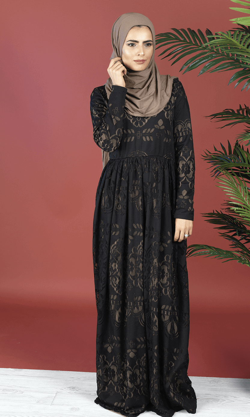 Black Sweetheart Lace Maxi Dress Kabayare