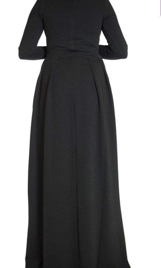 Black Textured Classic Maxi Kabayare