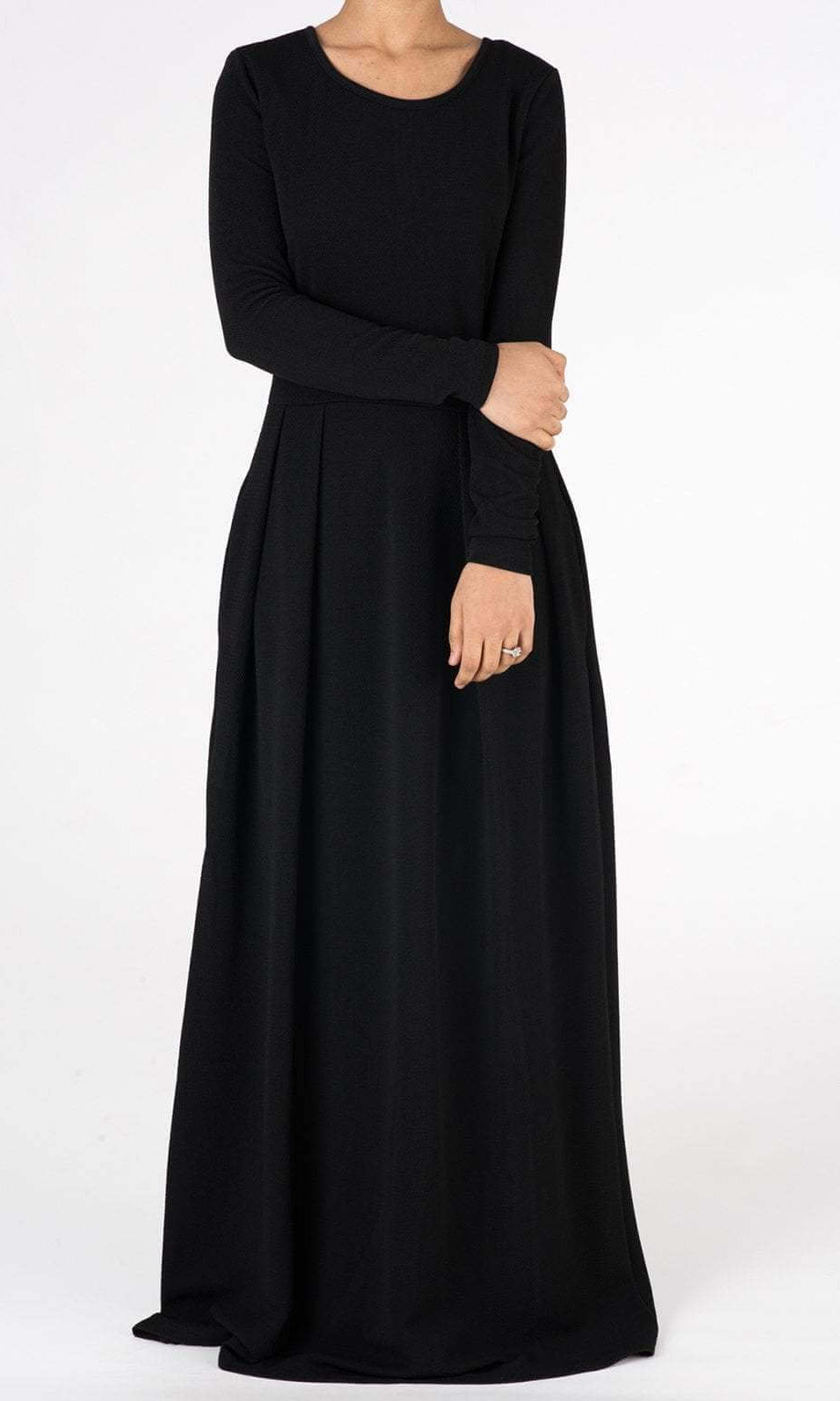 Black Textured Classic Maxi Kabayare