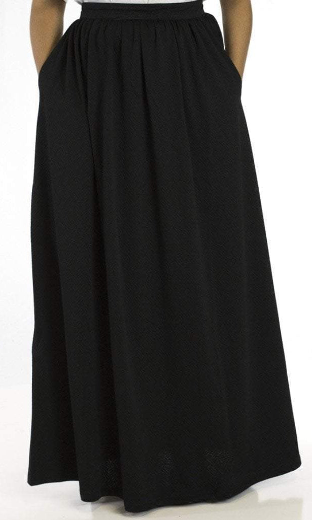 Black textured Maxi Skirt Kabayare