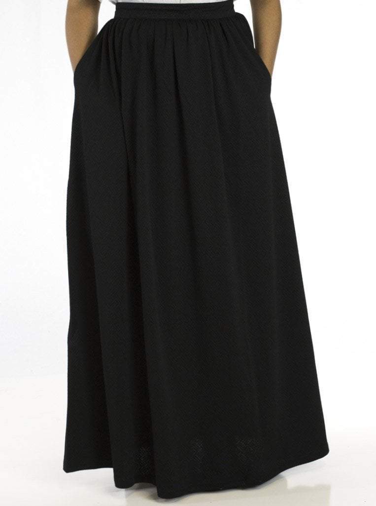 Black textured Maxi Skirt Kabayare