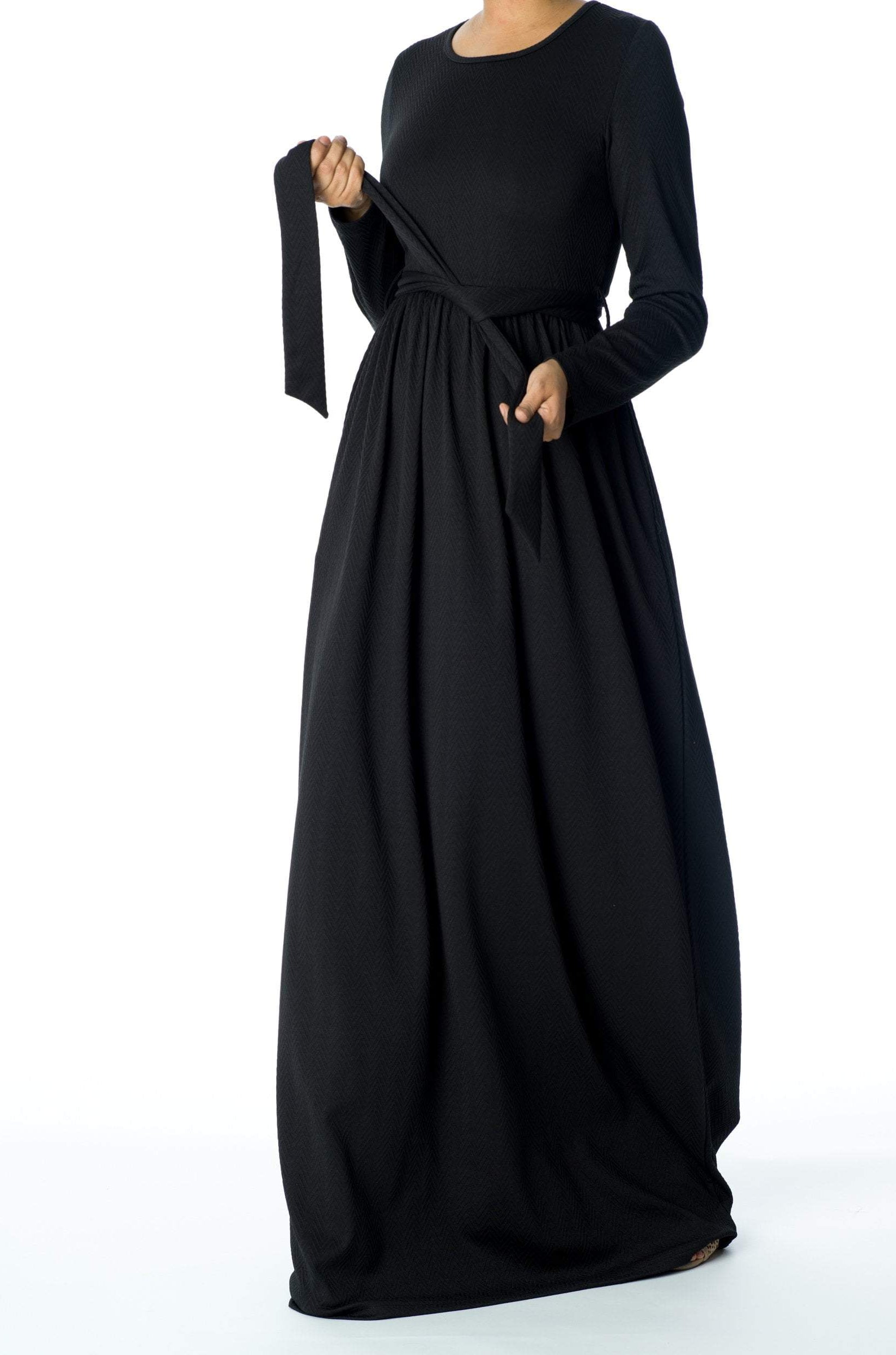 Black TEXTURED PONTI-DI-ROMA DRESS Kabayare