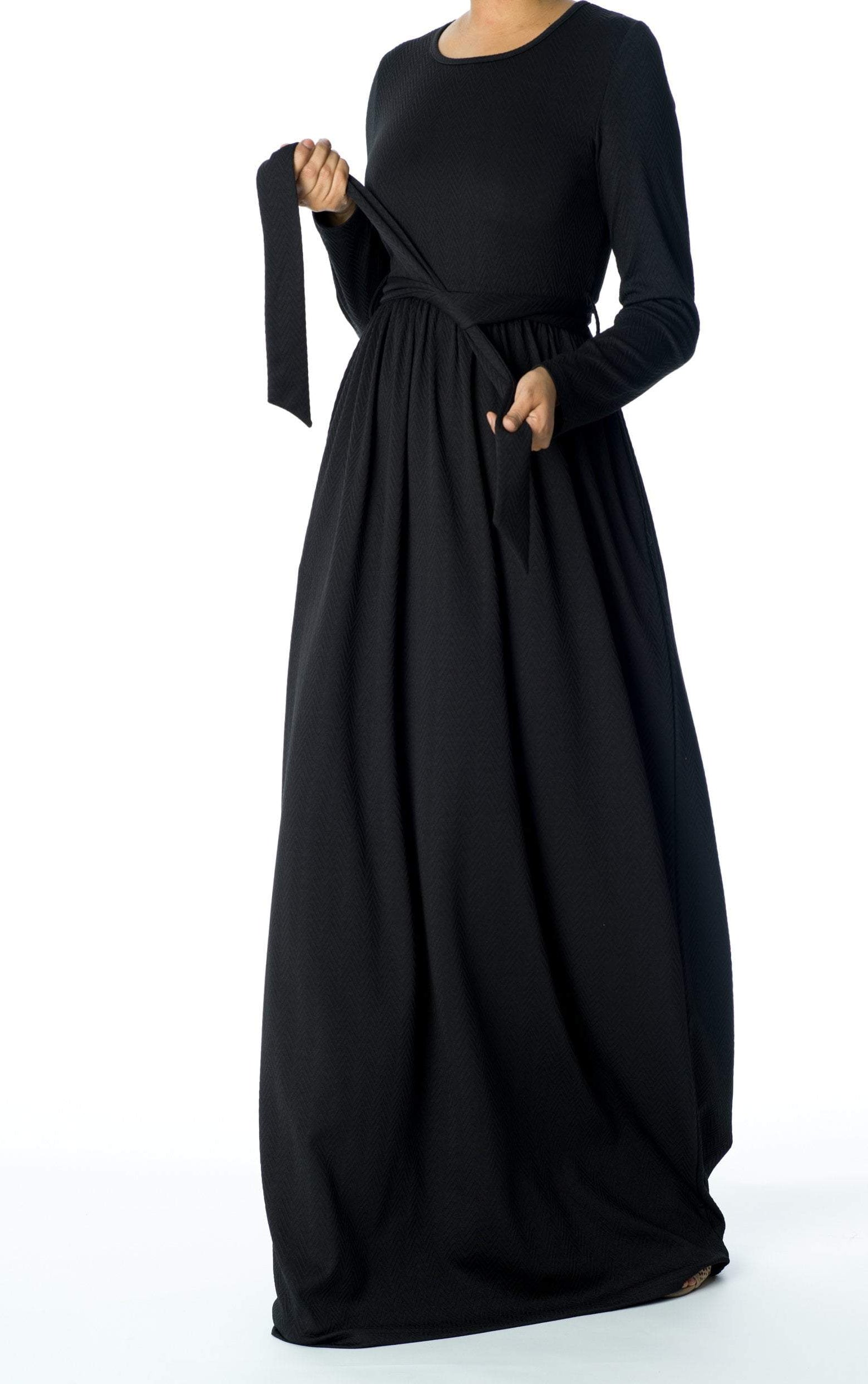 Black TEXTURED PONTI-DI-ROMA DRESS Kabayare