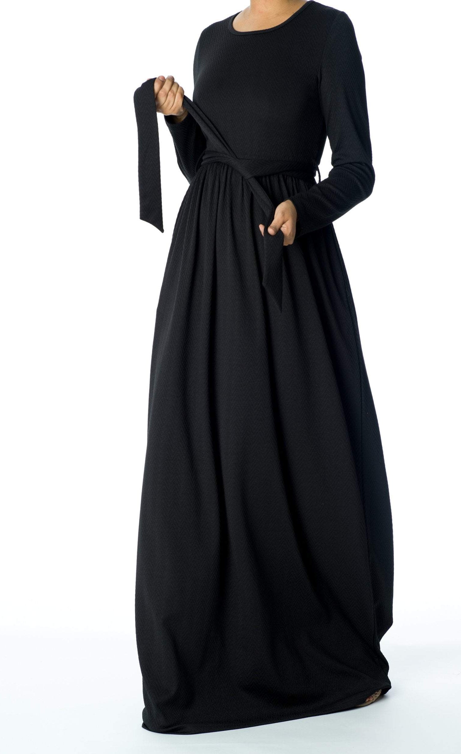 Black TEXTURED PONTI-DI-ROMA DRESS Kabayare