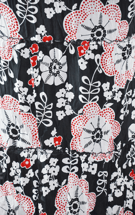 Black Tiered Hippie Skirt Kabayare
