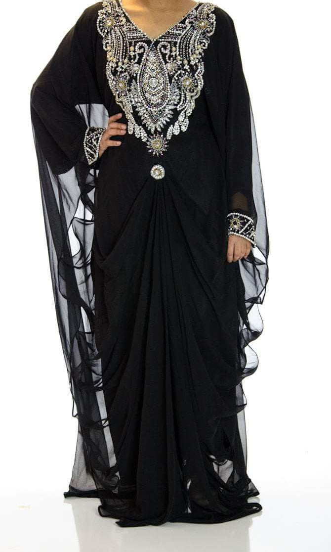 Black tower Swarovski Kaftan Kabayare