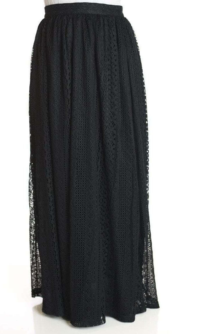 Black True Lace Maxi Skirt Kabayare