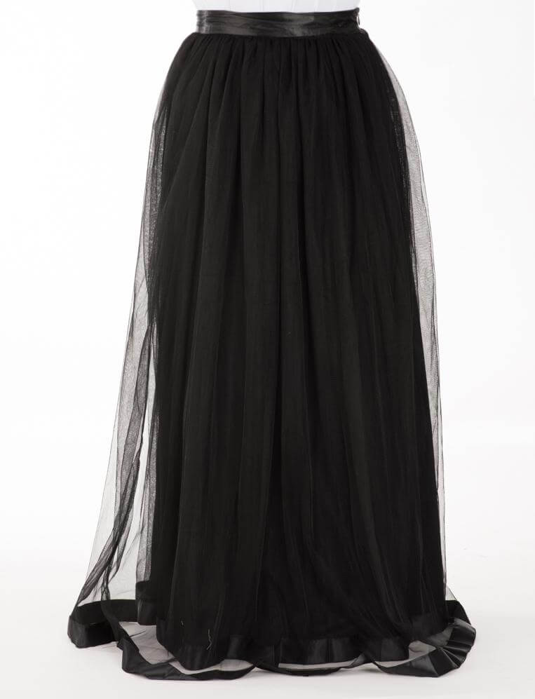 Black Tulle Maxi Skirt Kabayare