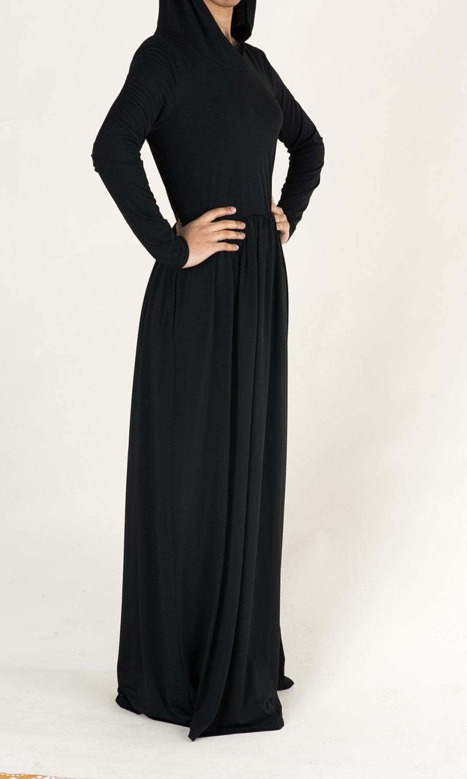 Black Urban Hooded Maxi Dress Kabayare