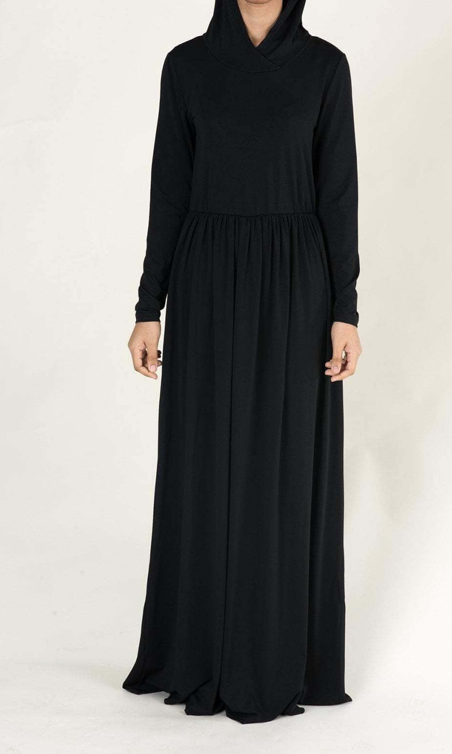 Black Urban Hooded Maxi Dress Kabayare