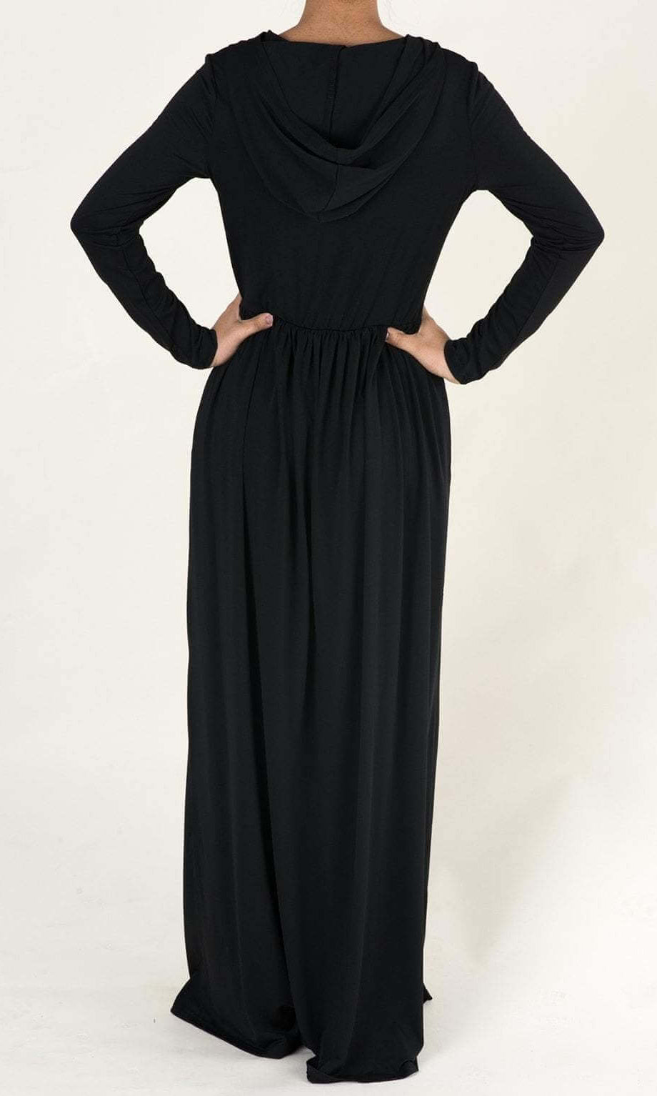 Black Urban Hooded Maxi Dress Kabayare