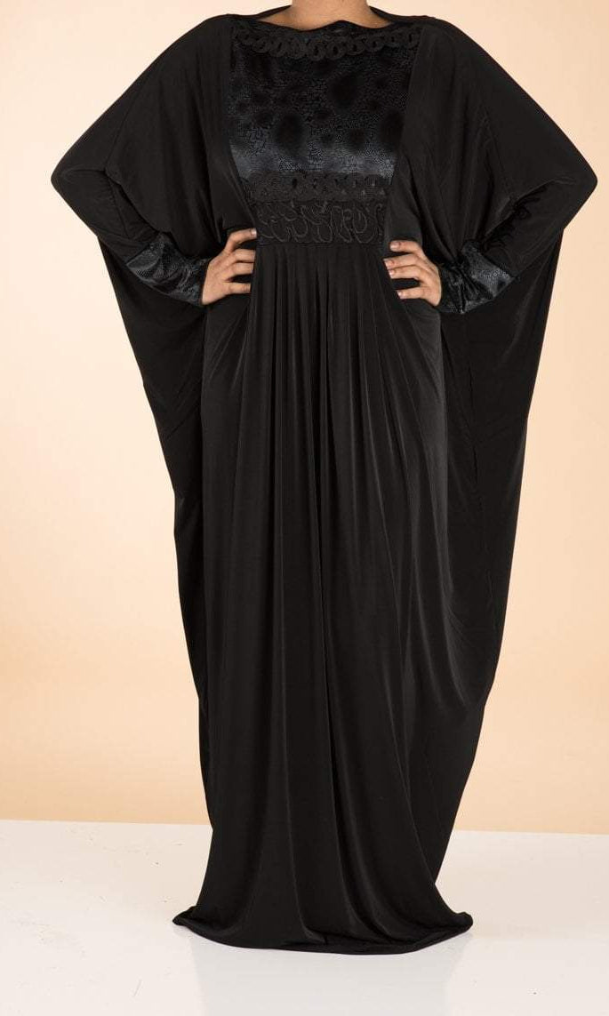 Black velvet Butterfly Abaya Kabayare
