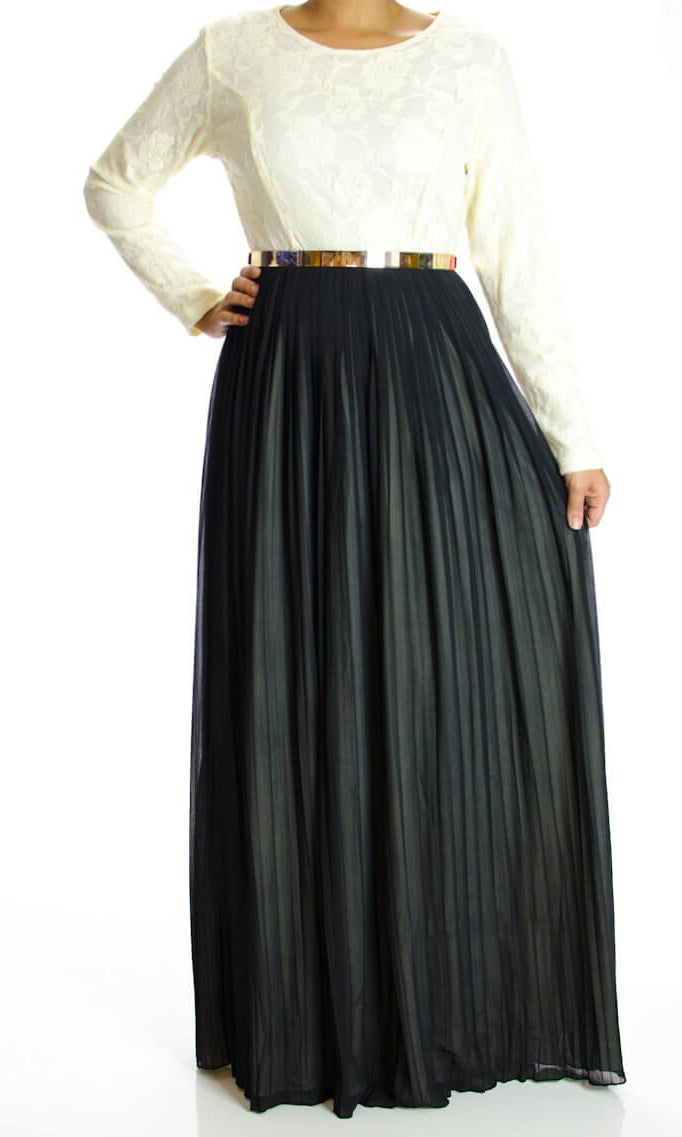 Black Vintage pleated dress Kabayare