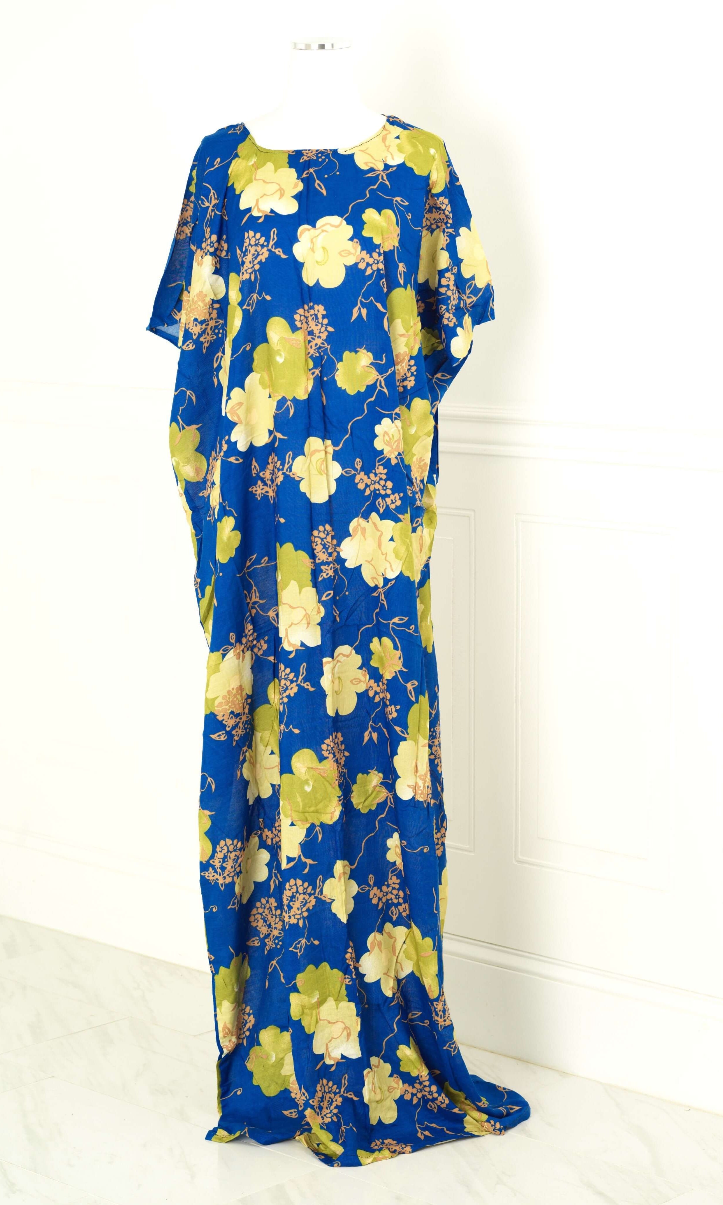 Blue art floral bati dress Kabayare