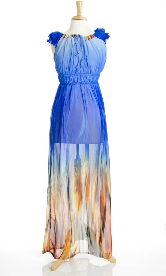 Blue Aurora Maxi Dress Kabayare