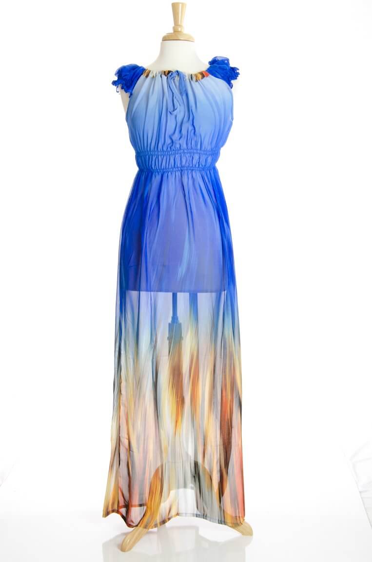 Blue Aurora Maxi Dress Kabayare