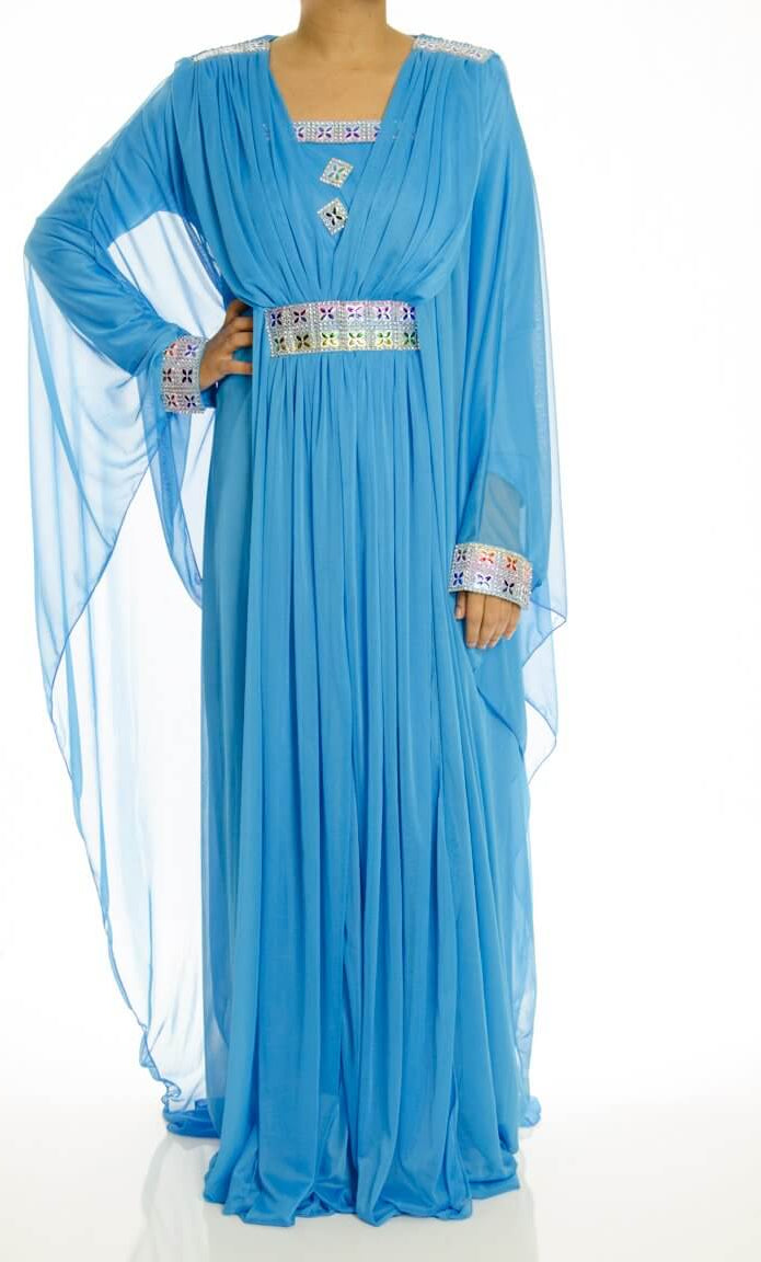 Blue Candy Kaftan Dress Kabayare