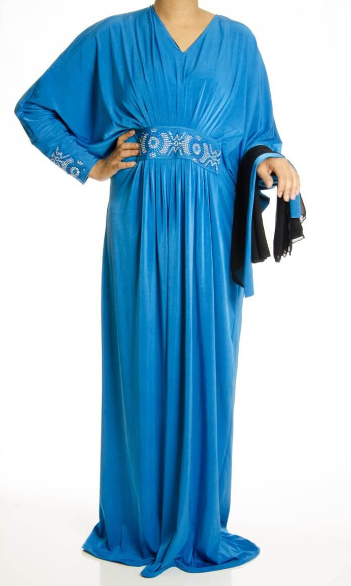 Blue Dime Butterfly Jersey Abaya Kabayare