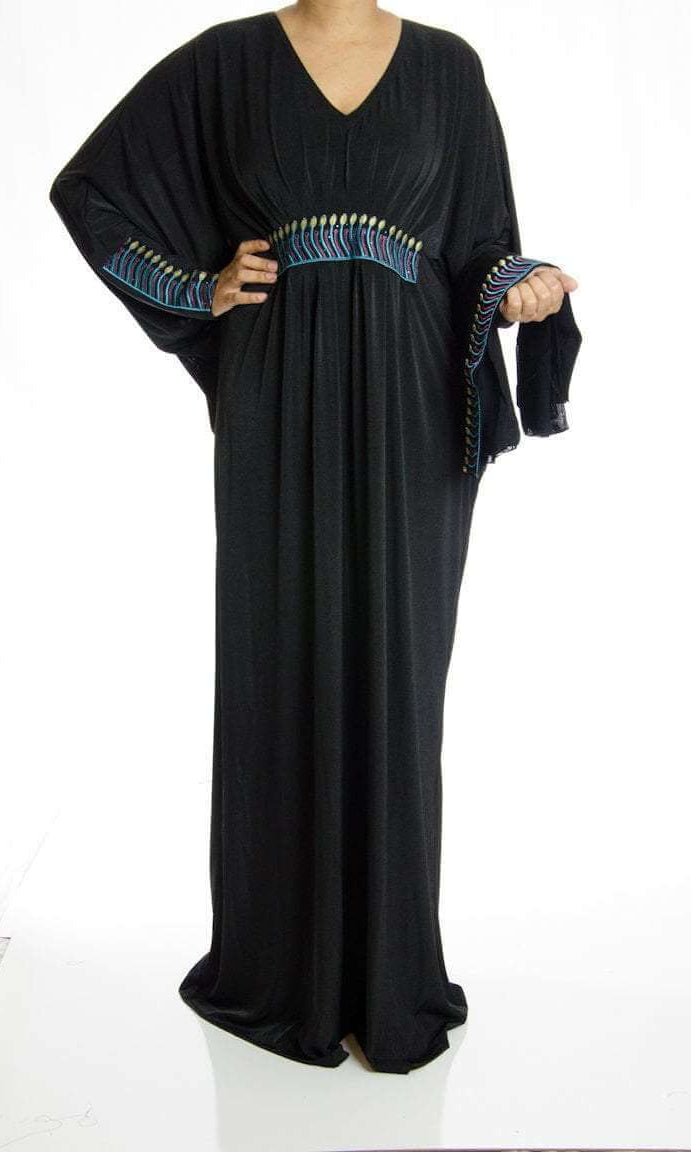 Blue Egg Butterfly Jersey Abaya Kabayare