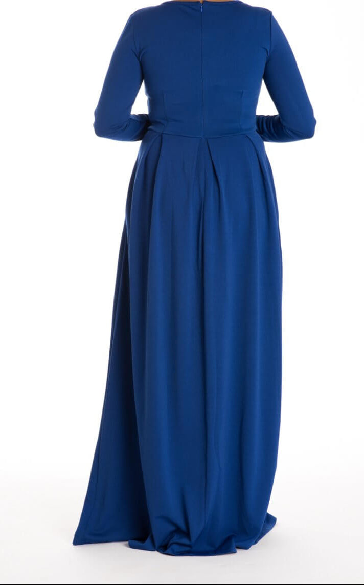 Blue Flare Pleats Dress Kabayare