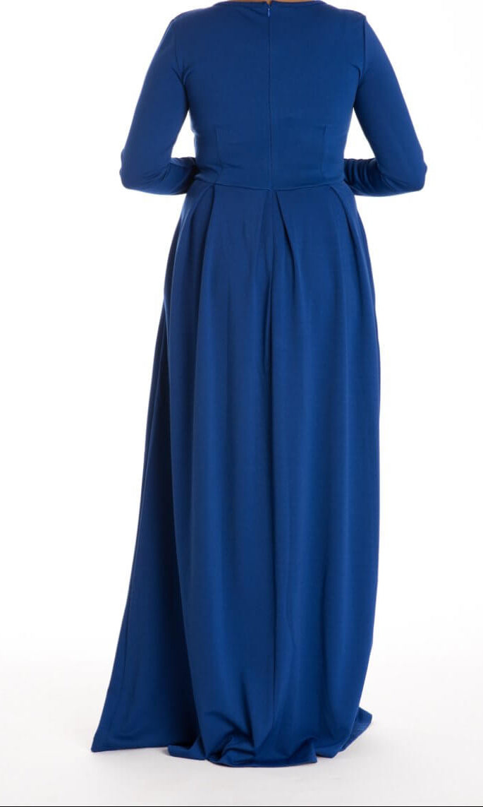 Blue Flare Pleats Dress Kabayare