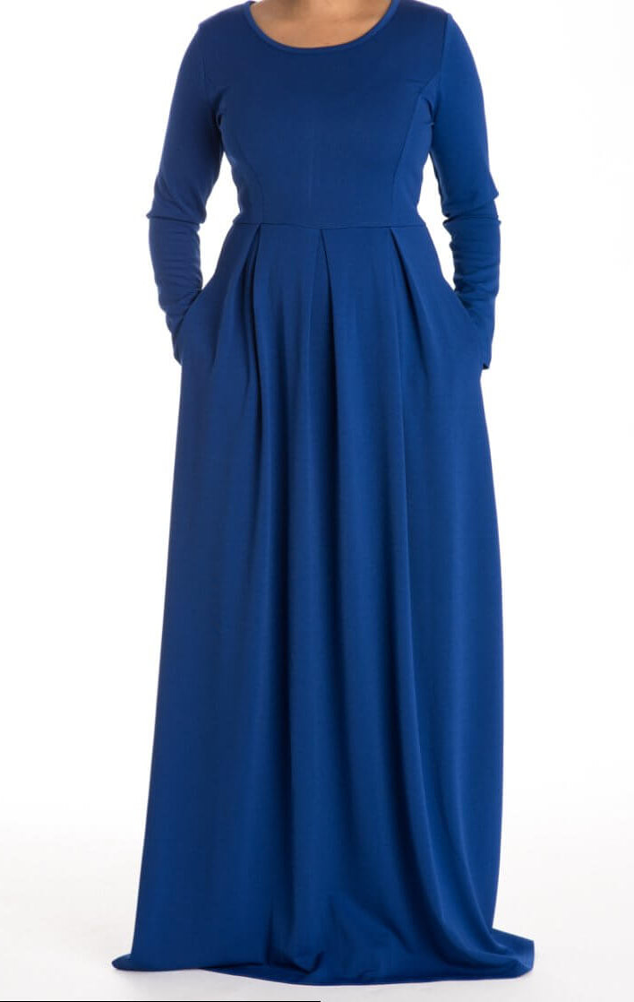 Blue Flare Pleats Dress Kabayare