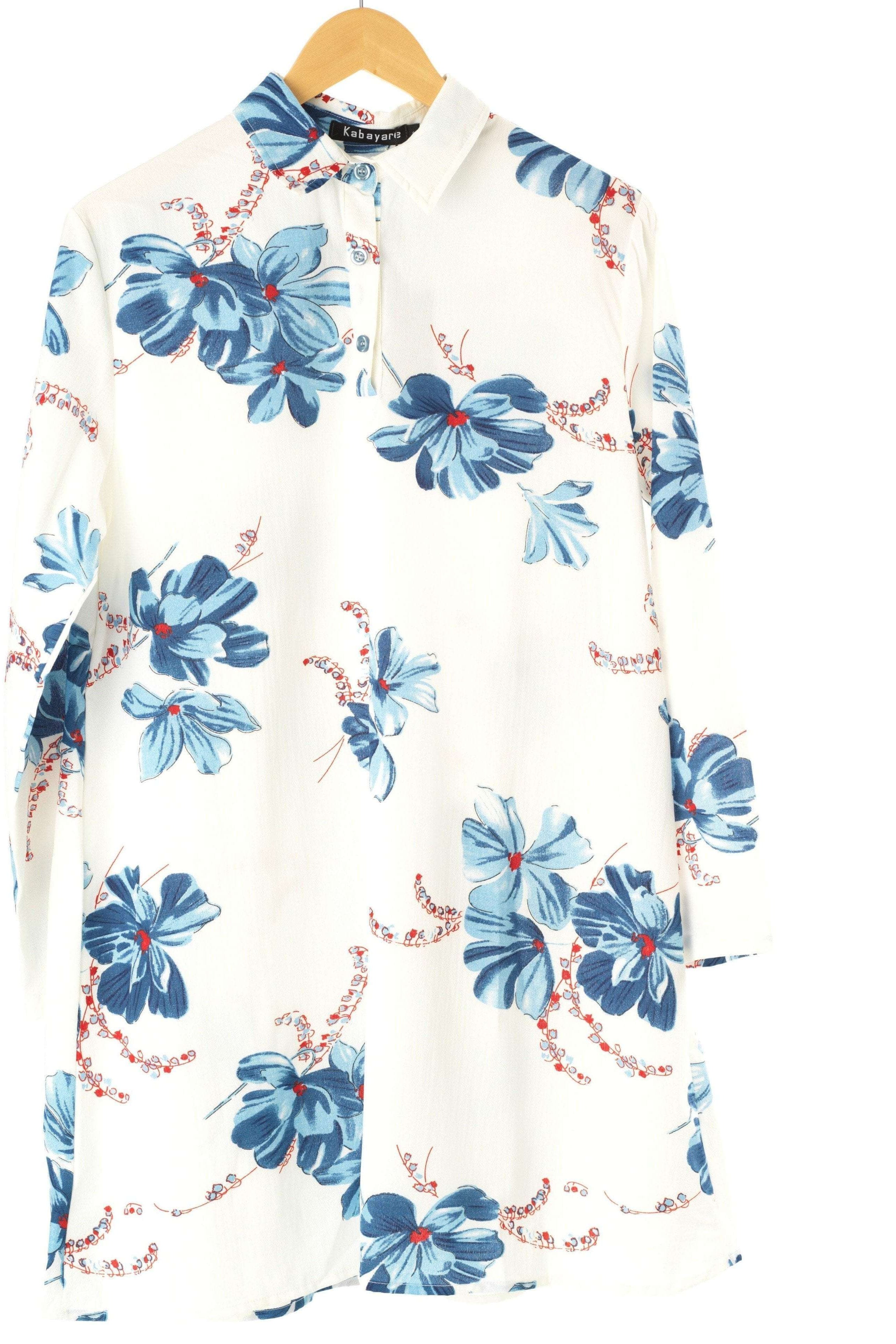 Blue Floral Tunic Modest top Kabayare