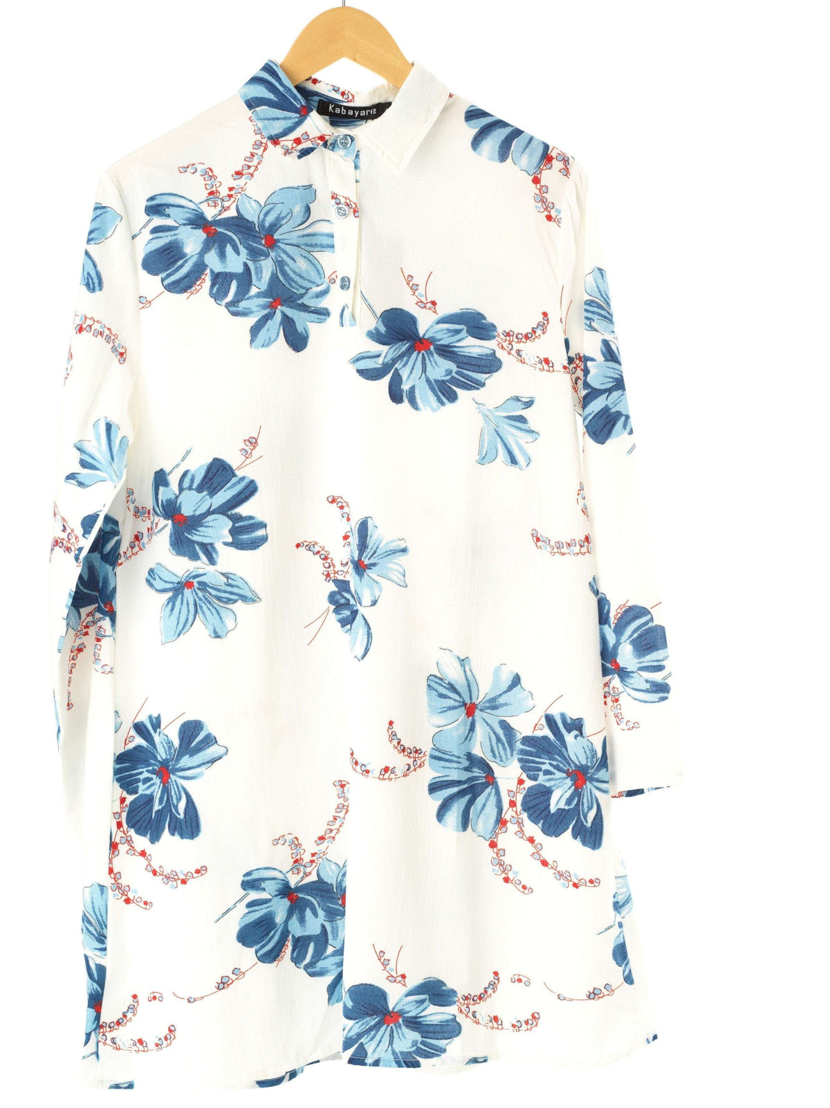 Blue Floral Tunic Modest top Kabayare