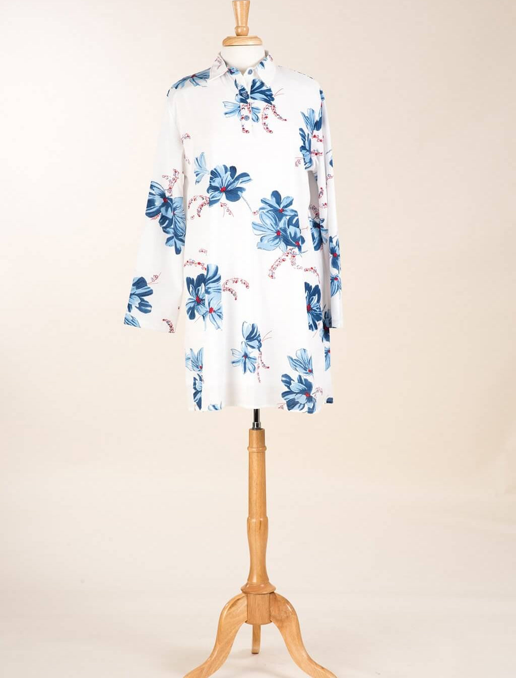 Blue Floral Tunic Modest top Kabayare