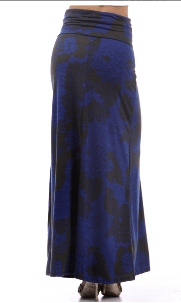 Blue Flower Maxi Skirt Kabayare