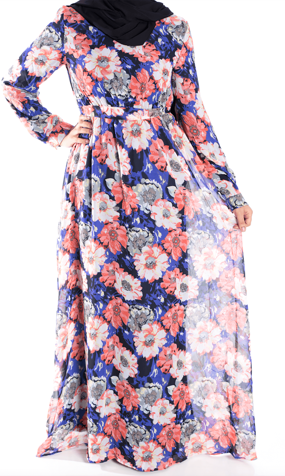 Blue Gardenia chiffon dress Kabayare